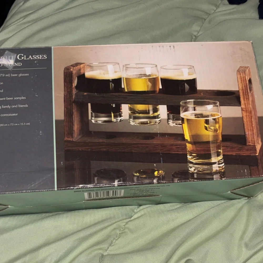 NIB Wooden Beer Tasting Flight